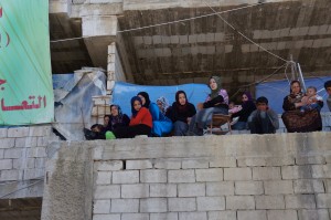 Syrian refugees find makeshift shelter in Lebanon where no formal camps. Photo courtesy CFGB