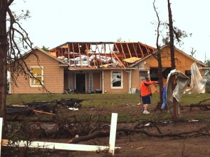 A home in Shawnee, Okla., damaged by the May 19 tornado.