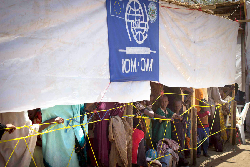 Refugees from Central African Republic wait to register at a transitional refugee camp run by the International Organization for Migration in Moundou, Chad, where MCC is providing food and mosquito netting for some of the most vulnerable people. PHOTO: Alex Hurst