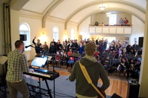 Reality Vancouver now worships in the traditional sanctuary of a Mainline church building. 