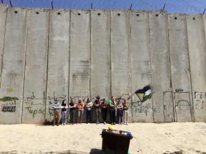 MBCI students on tour in the Holy Land encounter the separation wall. 