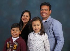 Family picture of David Bonilla, Rosa Marina Forero and their children Ian and Aysha. Credit MCC
